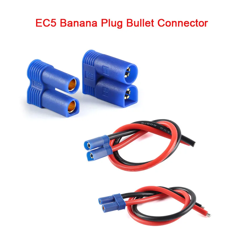 EC5 Banana Plug Bullet Connector Female/Male for RC ESC LIPO Battery Motor Drone Airplane Accessories Wholesale