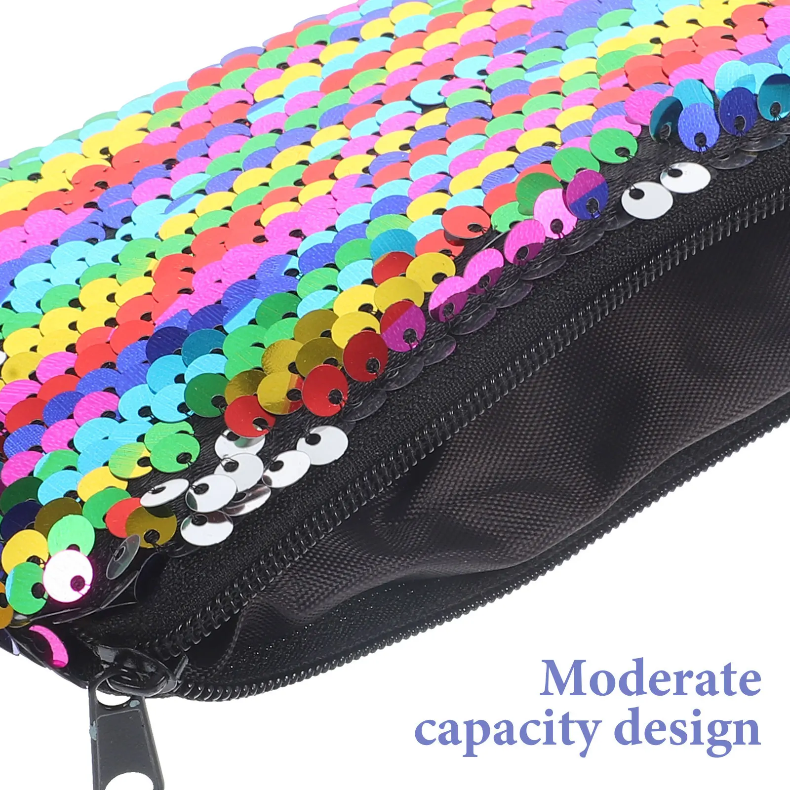 

Sequin Makeup Bag Stylish Small Pouch Travel Zipper Case for Cosmetics Earphones Data Cable Storage Multifunctional