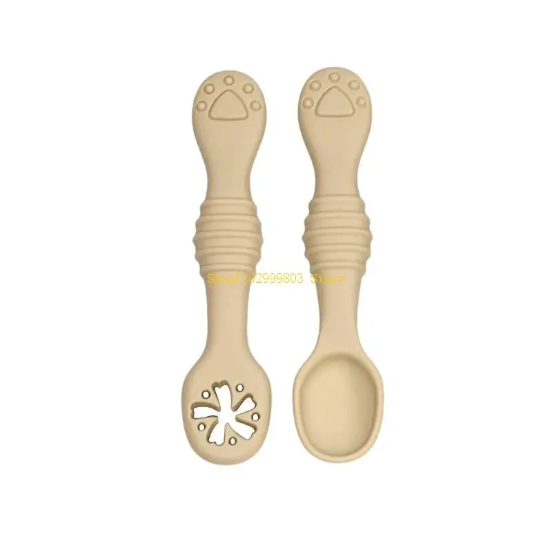 Baby Fütterung Löffel Rutschfeste Kleinkind Löffel Gabel Set Ergonomische Einfarbig J0MF