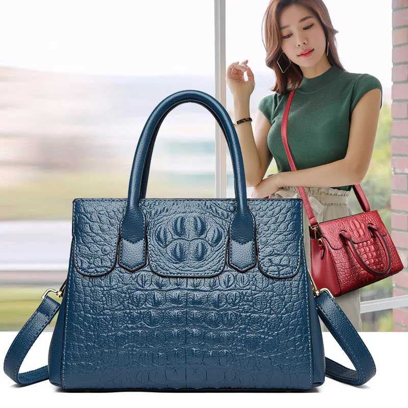 

High Quality New Fashion Crocodile Pattern Handbag Large-capacity Leisure Shoulder Crossbody Bag bolsas para mujeres femininas