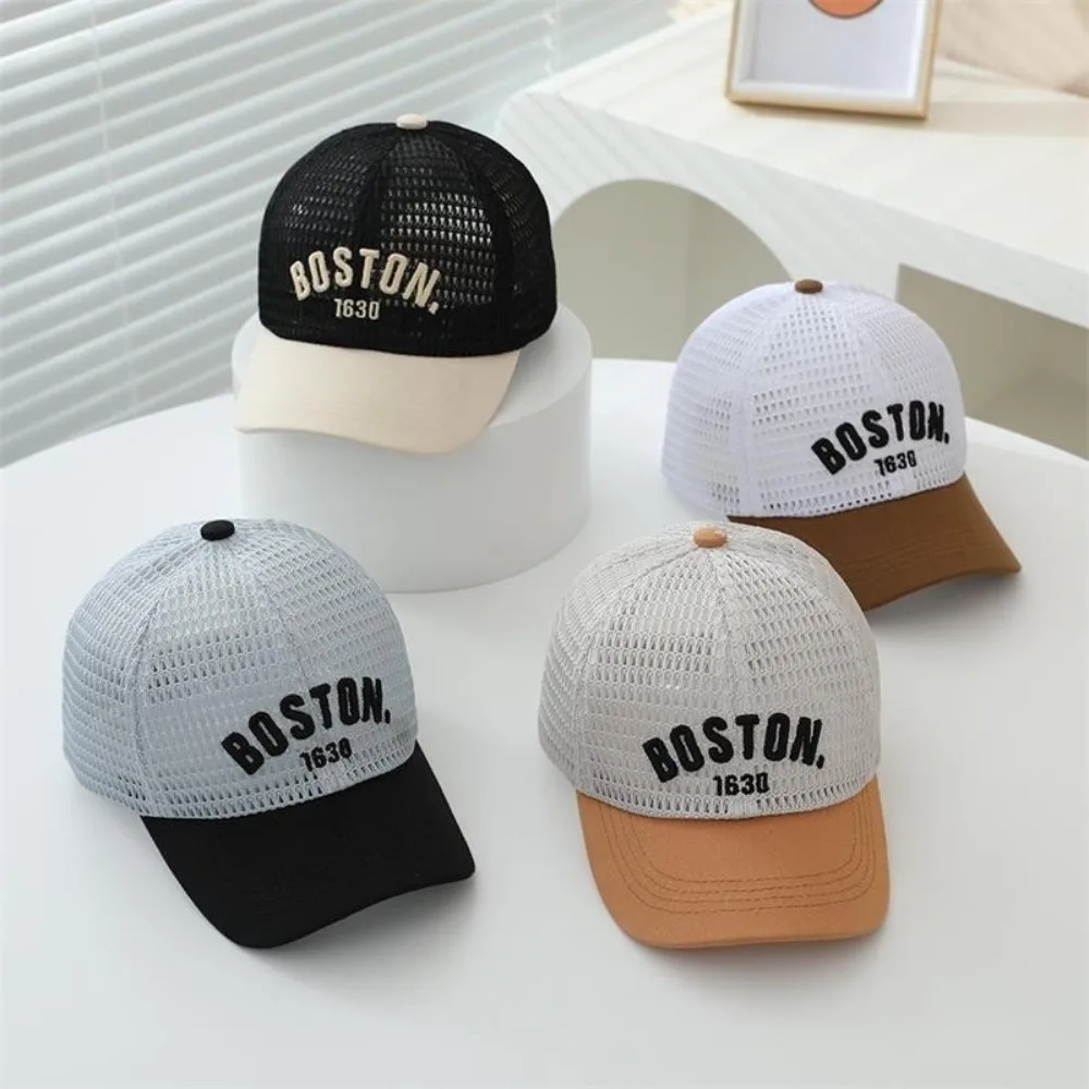 

New Letter Mesh Toddler Baseball Hat Summer Thin Breathable Peaked Caps Age 0-5Y Quick Drying Sun Visor Hats Boy Girl
