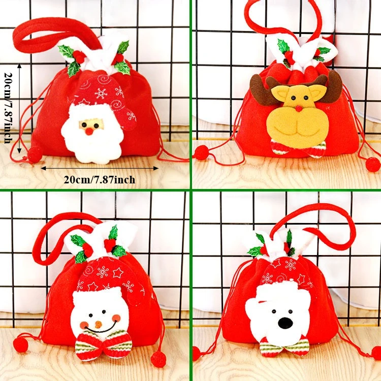 

Christmas decoration gifts, Christmas hats, non-woven fabric Santa Claus, snowman, deer, handbag, children's creative candies