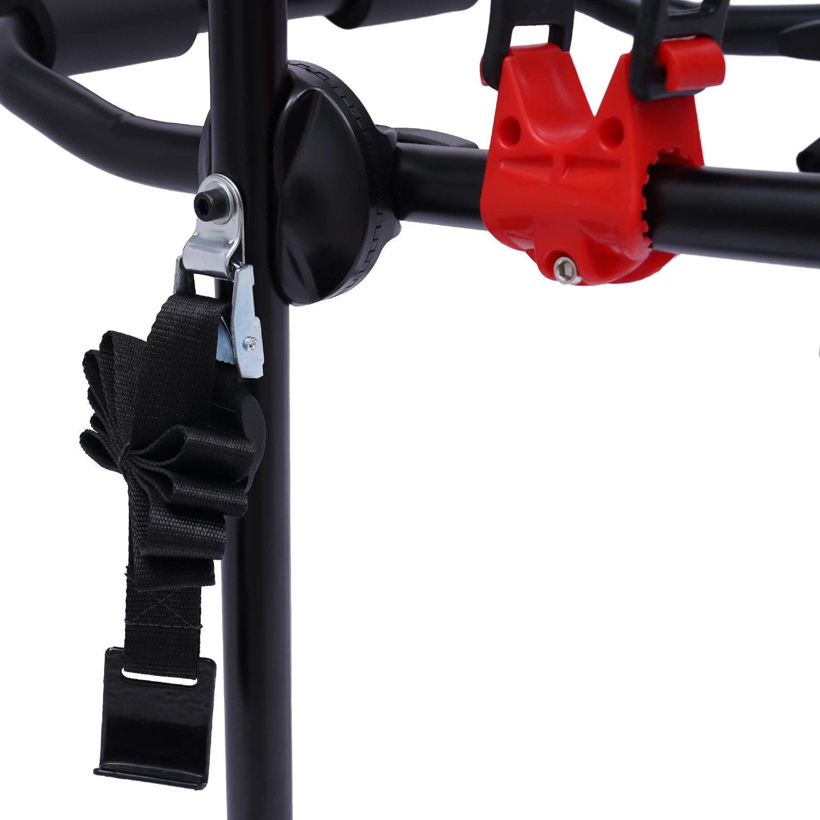 Preto e vermelho rack de aço do carro, 3-Bike Trunk-Mount, suporte de rack, rack traseiro SUV