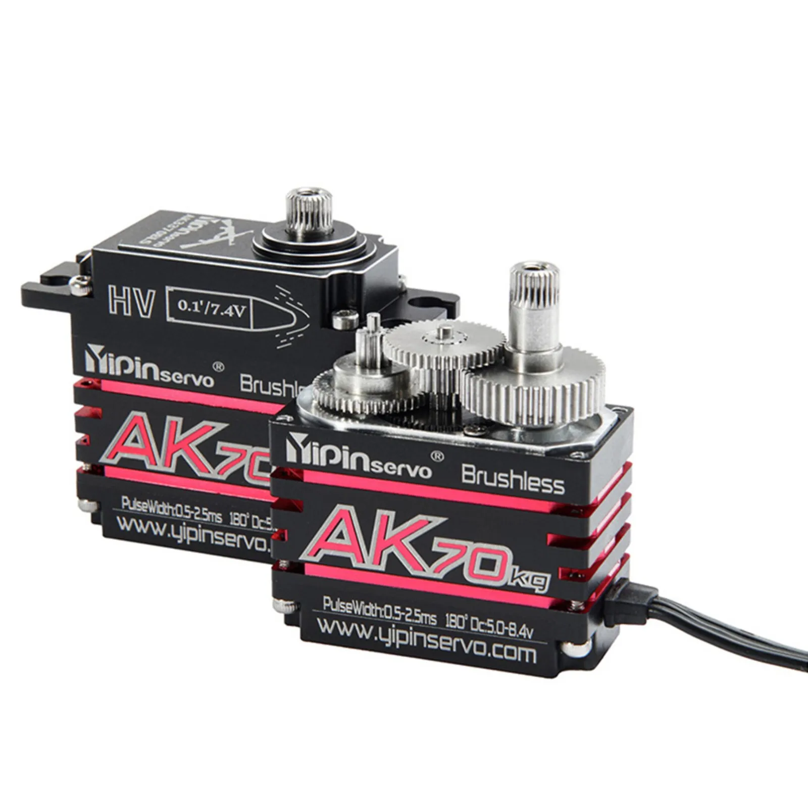 Yipinservo Ak70 70Kg Hv 180 ° Magnetische Inductie Waterdichte Borstelloze Digitale Servo 'S Vervanging Voor 1/10 1/8 Model Auto - afbeelding 2