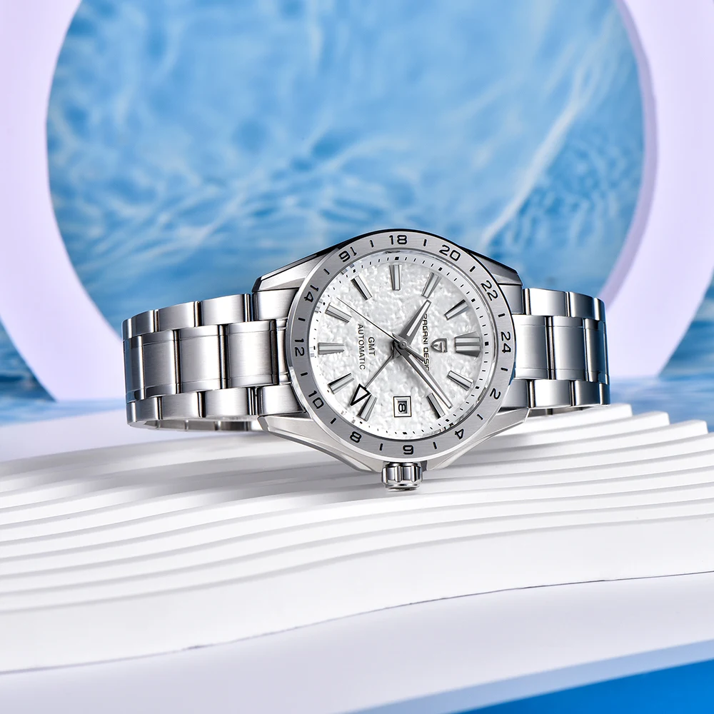 جديد PAGANI DESIGN 40 مللي متر ساعة ميكانيكية للرجال توب زجاج الياقوت GMT ساعة أوتوماتيكية للرجال 100 متر مقاومة للماء