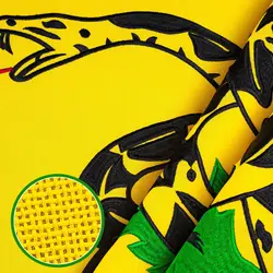 90X150CM Gadsden Flag 3x5 Outdoor Double Sided Embroidered 210D Nylon Sewn Stripes 4 Stitch Hemming Brass Grommet