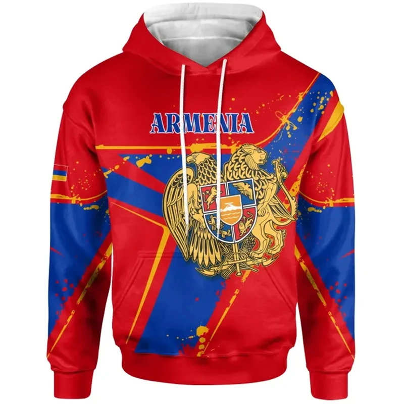 Armenia National Flag Graphic Hoodie For Men Women Long Sleeve Plus Size Pullover Sweatshirts Clothes Sudadera De Hombre