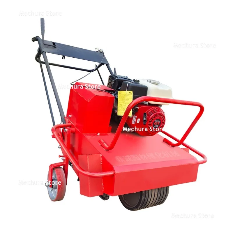 Hand-push Self-propelled Lawn Aerator – Manual Seeding Lawn Drilling Machine Garden Hole Puncher Improving Soil Compaction JT60