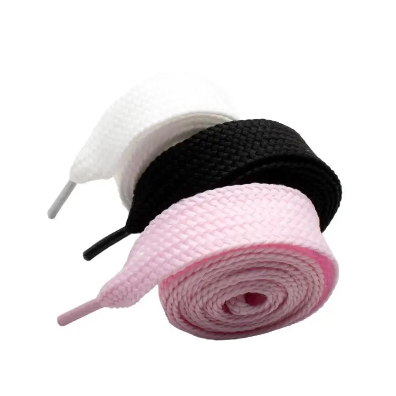 2CM Wide Fat Shoe Laces For Sneakers Fashion Colorfast Replacement Laces For Shoes Classic Cotton Rope Flat Laces