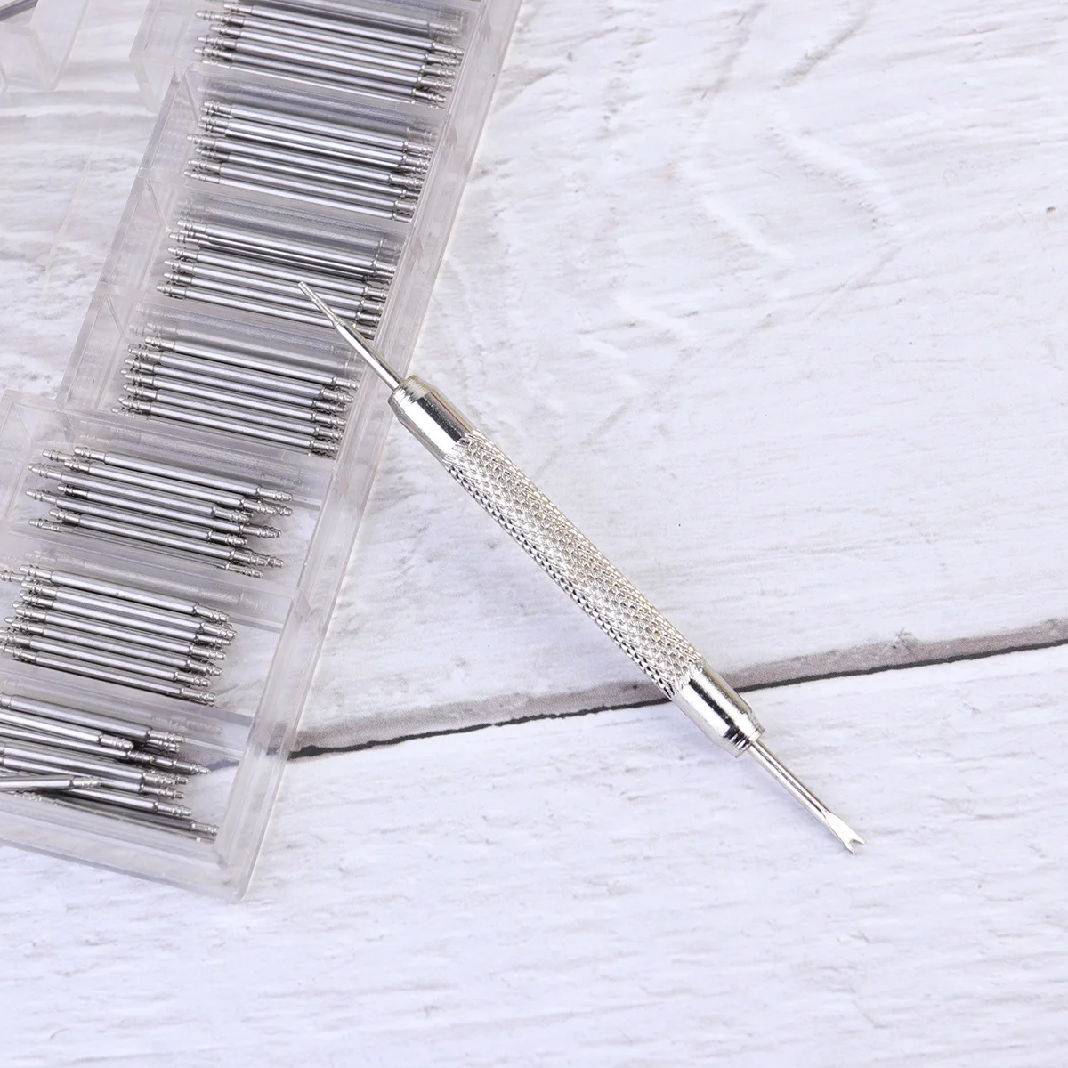 

1 set 1 Set Of Repair Tool Kit 8Mm-25Mm Silver Spring Bar Remover For Watch Band Link Pin Removal Durable Metal Tools For Home