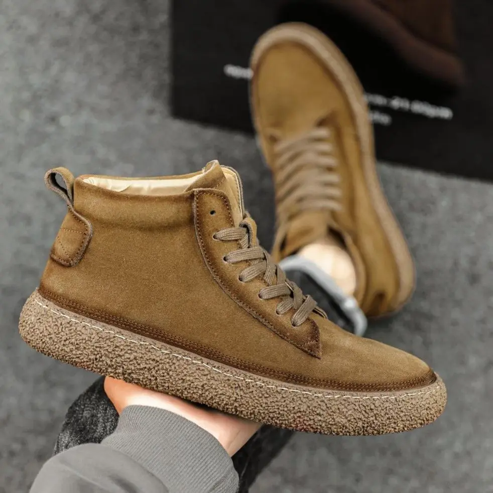 Fashion Men's High Top Slip Classic Comfortable Outdoor Sports Student Shoes Luxury Plush Warm Designer Sneakers