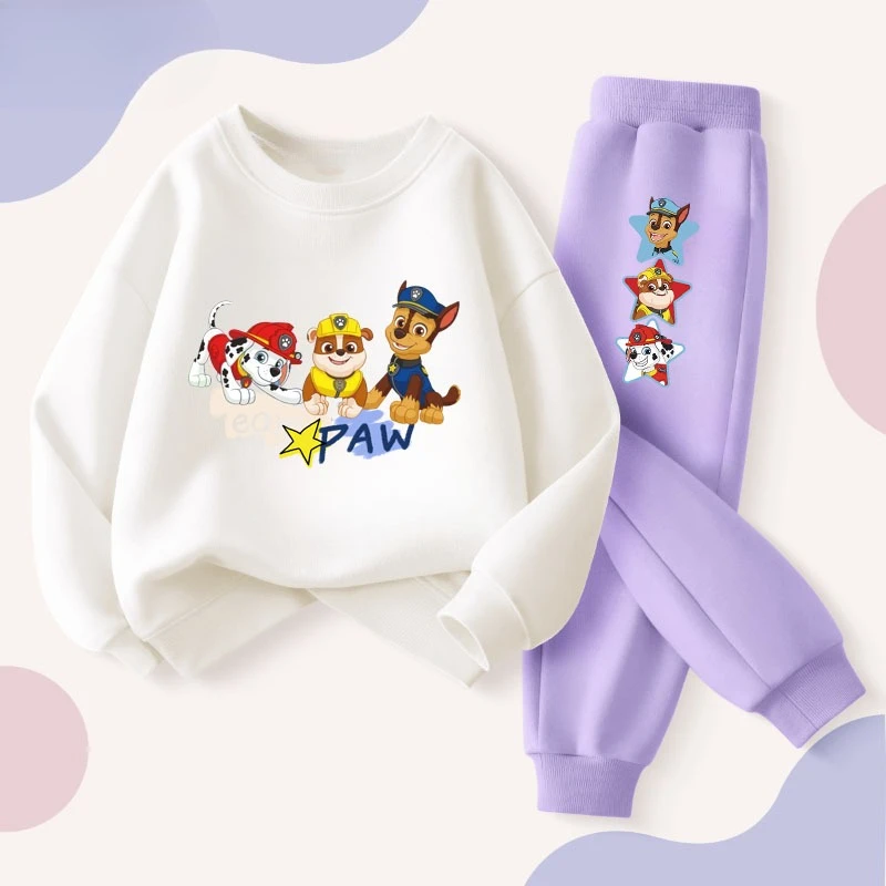 PAW Patrol Baby Boys Long Sleeved Pullover and Pants 2 Pcs Sets 2026 Autumn New Children's Sweatshirts Set Kids Casual Sweatsuit