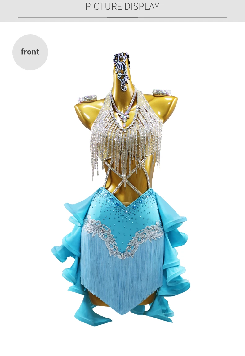 Neues Latein-Tanzkleid für Damen, Elegantes Party-Kostüm für Festivals, Ballsäle und Besondere Anlässe, Abendgarderobe 2026 für Mädchen – Detail 7