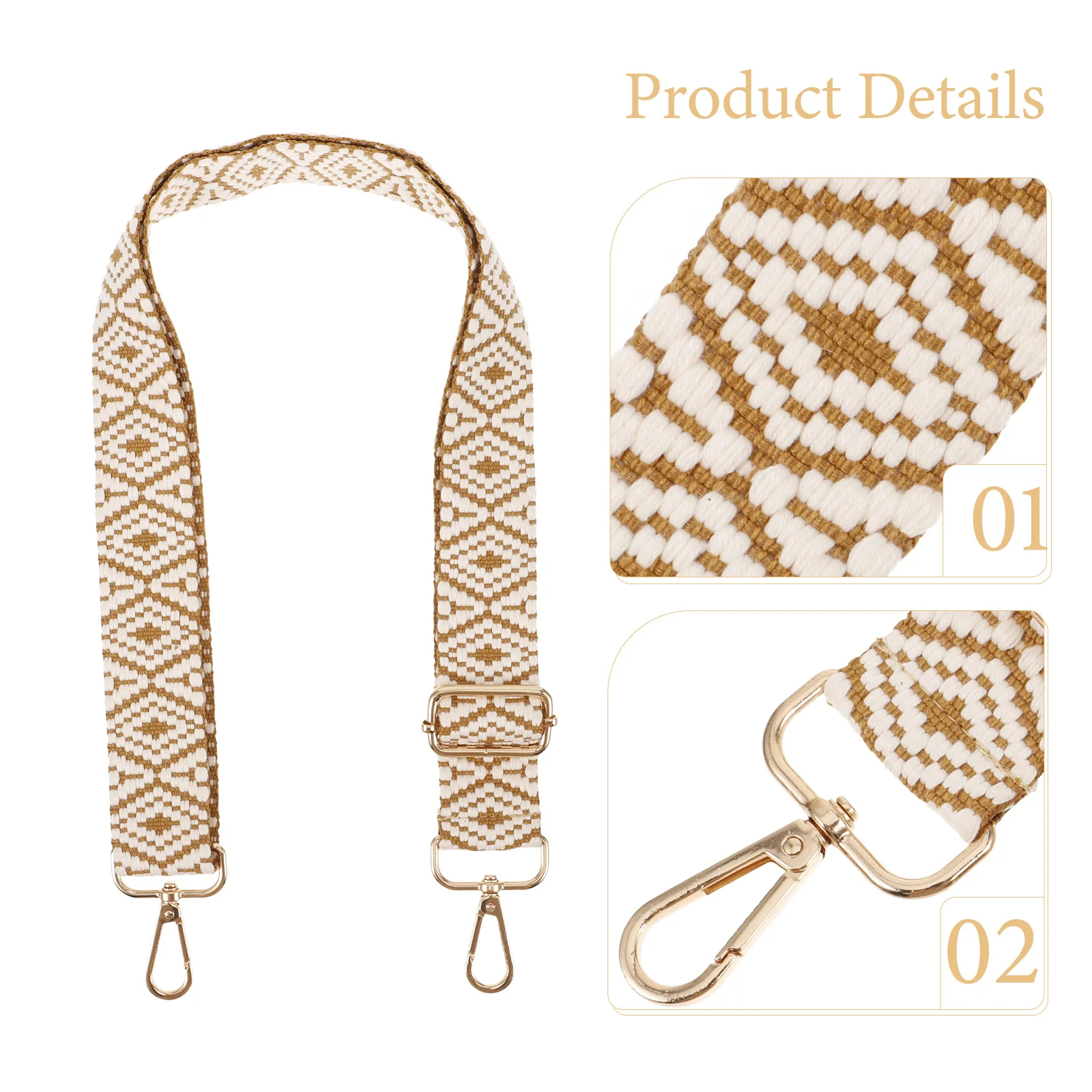 

Adjustable Purse Strap for Handbags Replacement Wide Crossbody Bag Shoulder Strap Decorative Women Bag Accessories