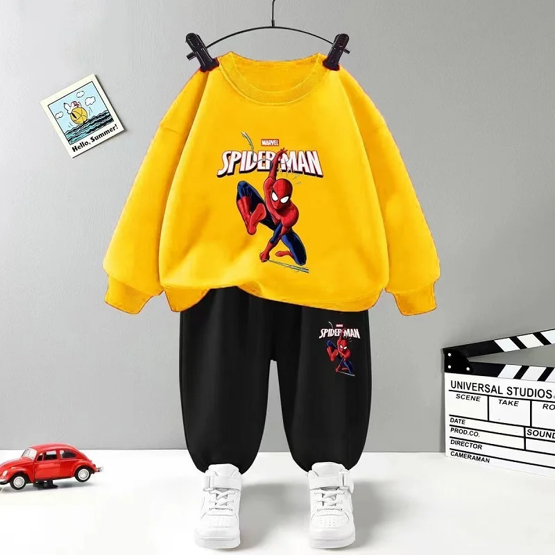 Autumn Baby Girl Boy Clothes Set Children Marvel Spider Man Printing  Sweatshirt Top and Pants Bottom 2 Piece Suit Kid Tracksuit