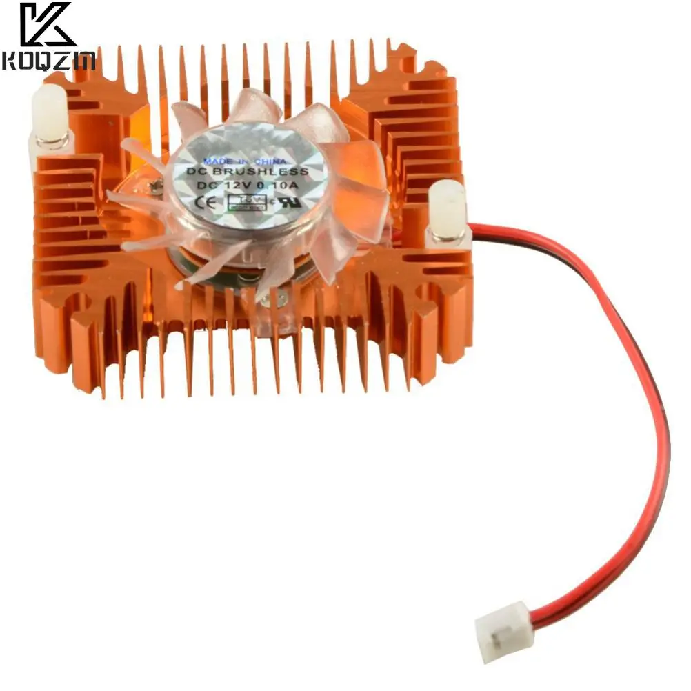 2 PIN Aluminum Snowhite Cooling Fan Heatsink Cooler Fit For PC Computer CPU VGA Video Card VC899 P18 0.25