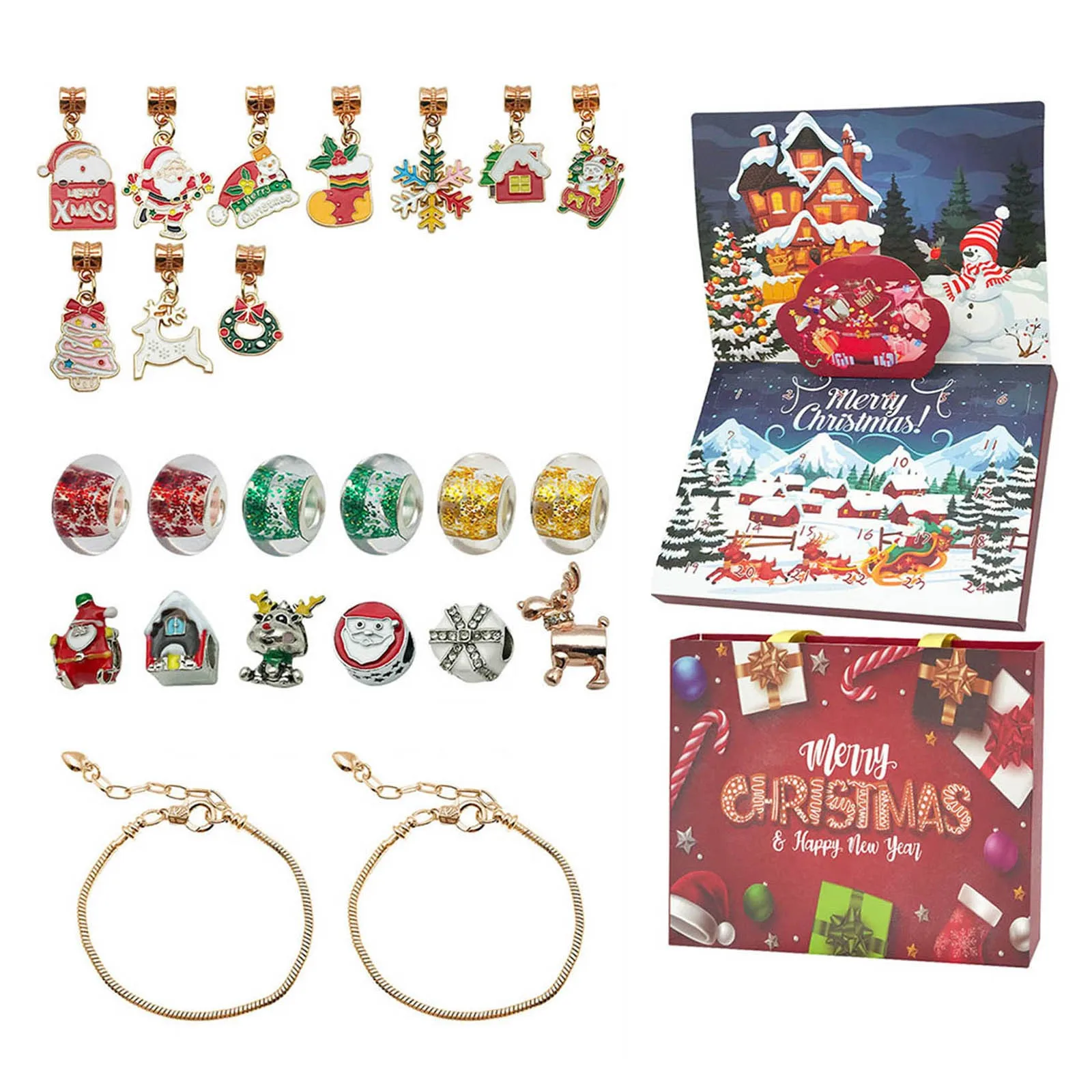25 Days of Christmas Countdown Christmas Advent Calendar Bracelets For Girls 24 Days Xmas Countdown Cute Kitchen Timer Kids