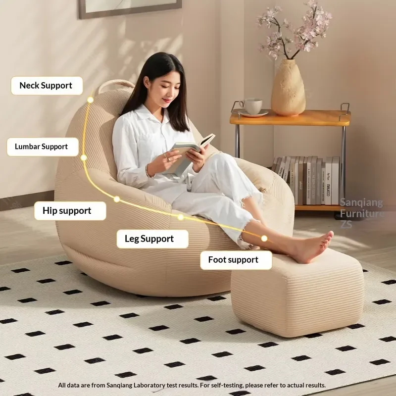 Lazy Sofa Nest Chair Balcony Single Small Sofa Bedroom Mini Tatami Seat Children Creative Trend Fabric Bean Bag Chair