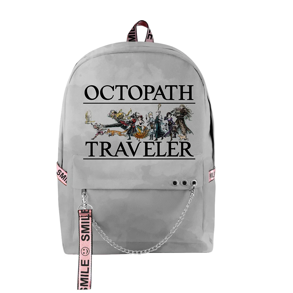 Mochilas escolares con estampado 3D de Octopath Traveler Game, mochilas de viaje multifunción impermeables Oxford Unisex, novedad de Harajuku