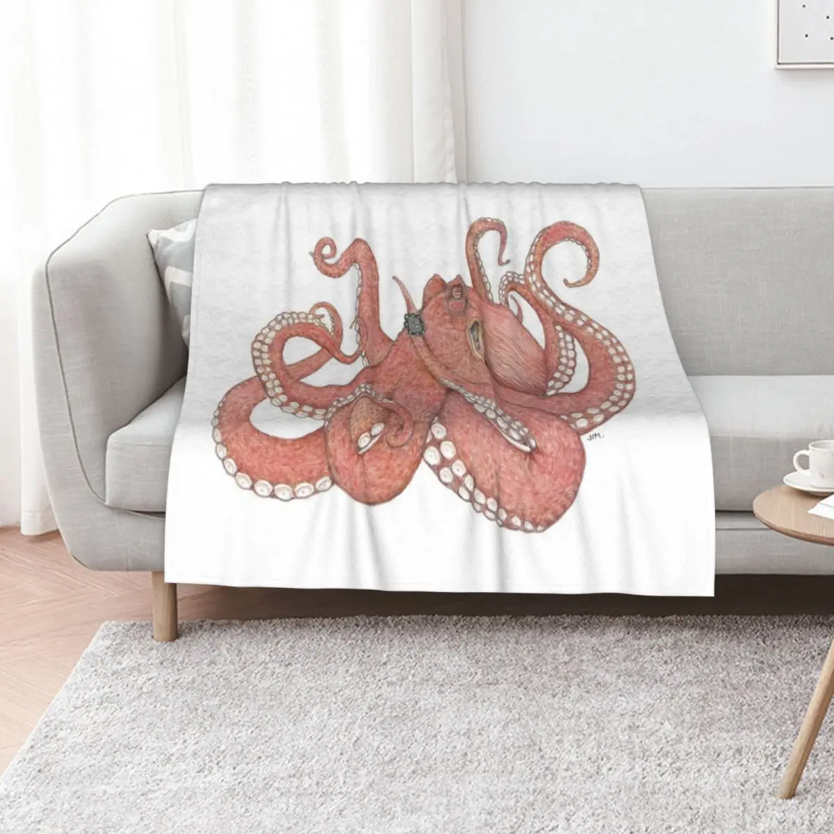 

Octopus Wearing a Dive Computer Throw Blanket cosplay anime Blankets Sofas Of Decoration Flannels Bed covers Blankets