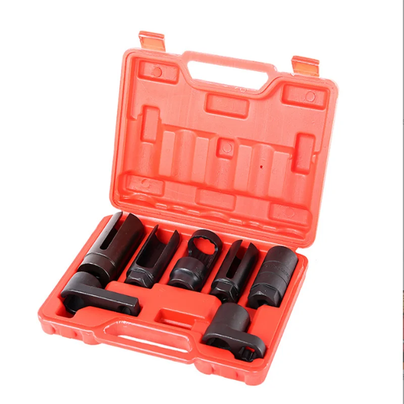 7-piece Set Of Oxygen Sensor Sleeve Oxygen Sensor Disassembly And Assembly European And American Japanese Car Wrench Set