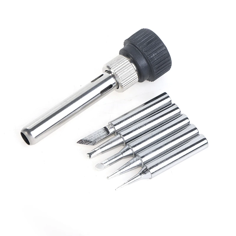 For ESD 852D 936 937D 898D 907 HAKKO Iron Tip Cannula Casing And 5 X Solder Iron Tips Soldering Station Iron Handle Adapter