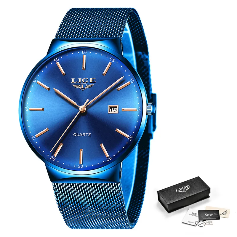 LIGELige New Cool Ultra-Thin Waterproof Mesh Watch