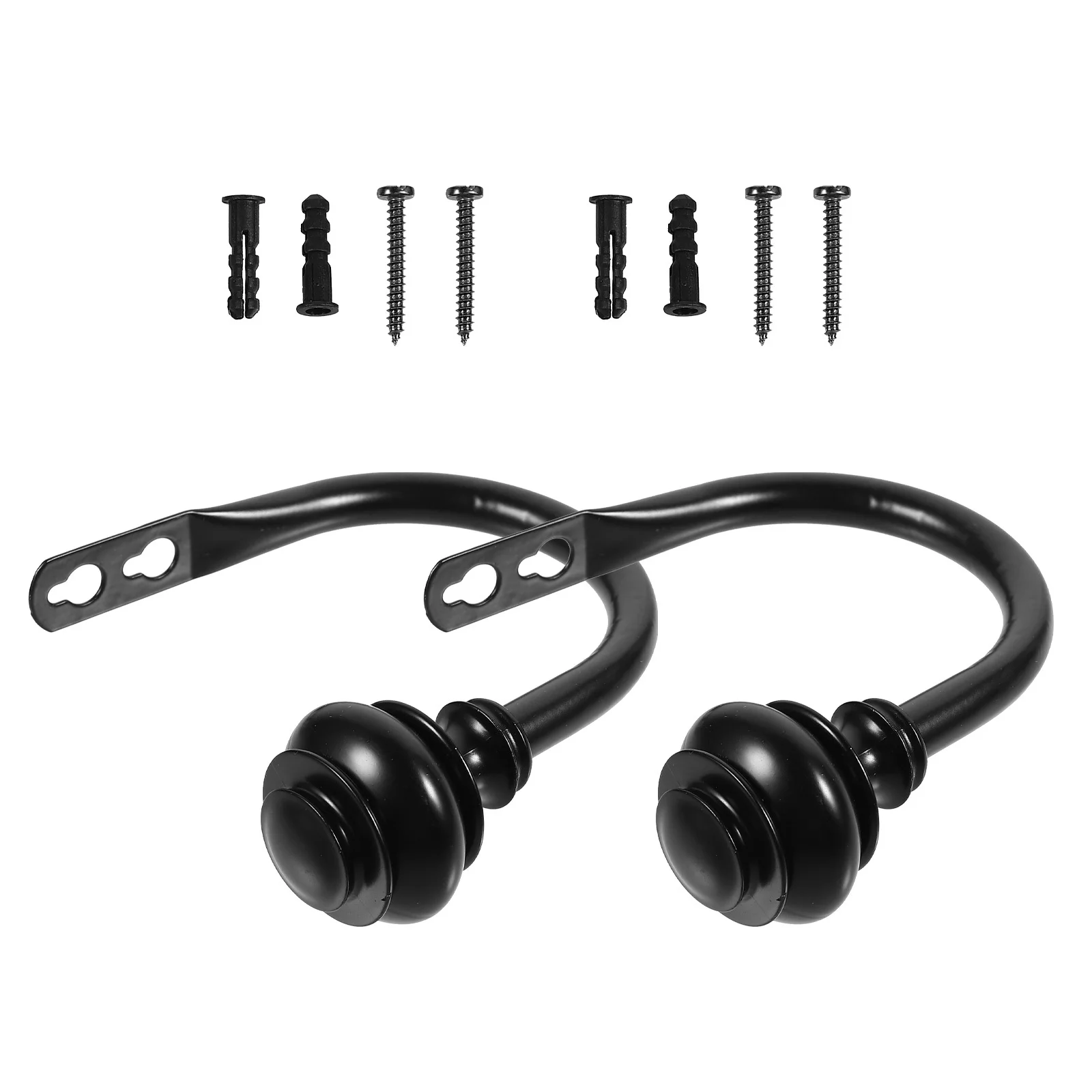 

2pcs Curtain Tiebacks Iron Wall Mounted Hooks For Home Decor Drapery Holdbacks U-Shape Curtain Hanger Multi Use Wall Hook