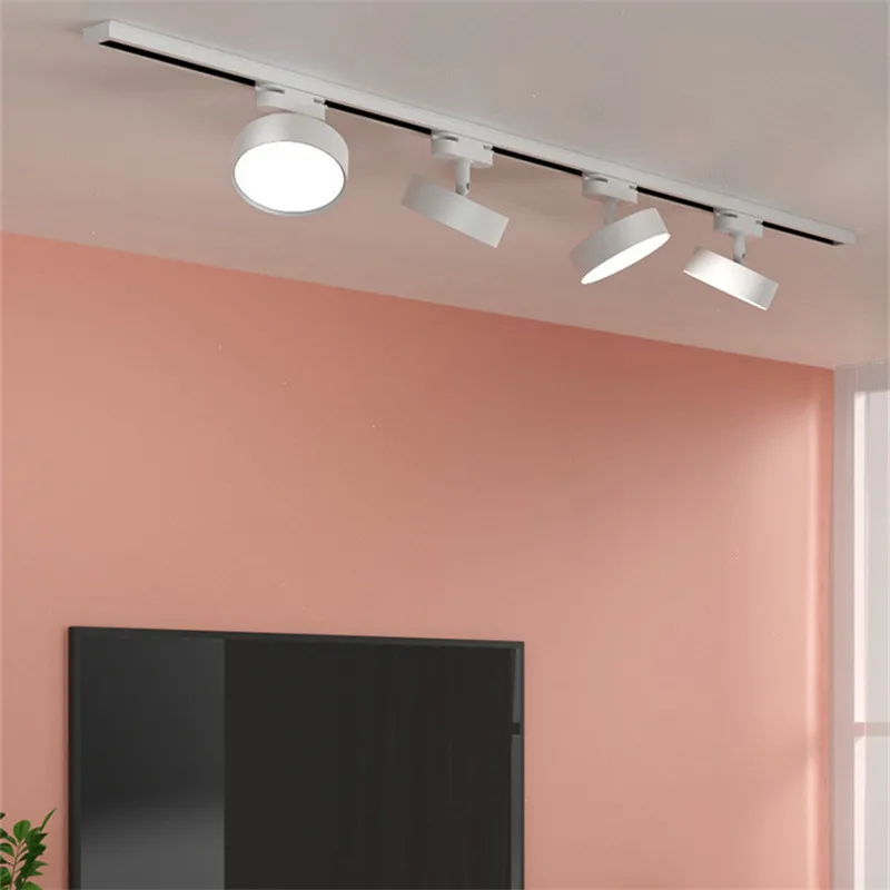 

Led Track Lichten 12W Plafond Spoor Verlichting Aluminium 2 Draden Cob Rail Spots Voor 220V Led Shop Light Kitchen