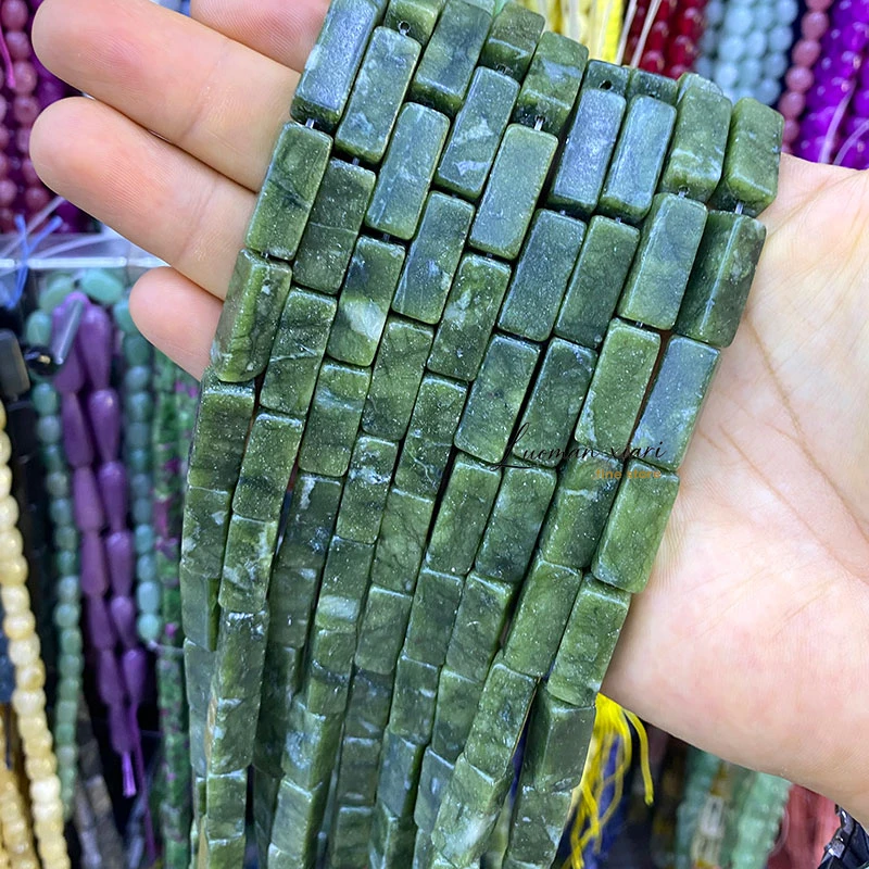 Natural Stone Cuboid 8x20mm Jade Quartz Jasper Agate Loose Spacer Beads for Jewelry Making Diy Bracelets Charms Accessories 15''