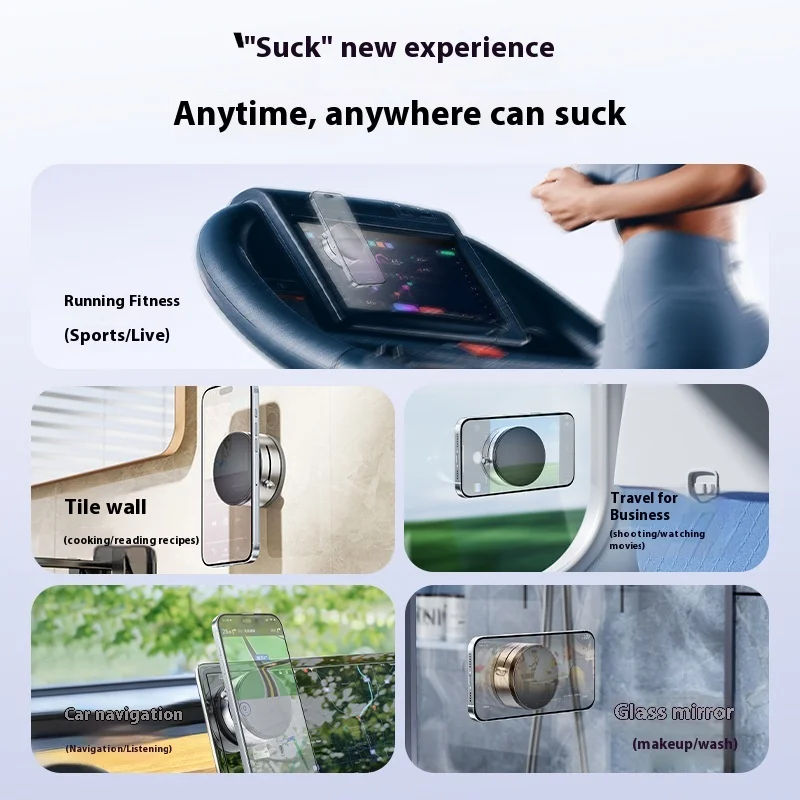 New Multifunctional Rotatable Magnetic Suction Bracket Portable Aluminum Alloy Vacuum Magnetic Suction Mobile Phone Bracket