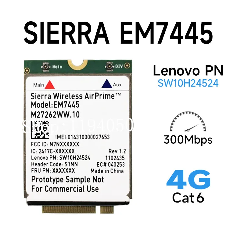 

Для P50 P70 3G / 4G Unicom Telecom Dual 4G EM7445 FRU: XXXXXX Встроенная модульная карта