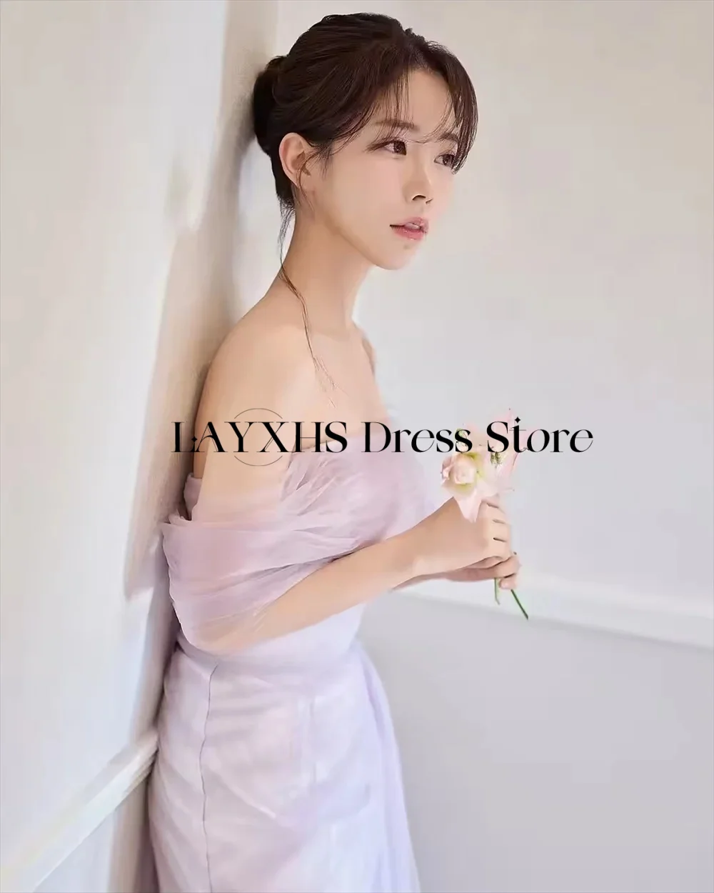 Elegant Lilac Evening Dresses for Women Tulle Off the Shoulder Customized Formal Party Dress Backless Prom Gowns 파티 드레스