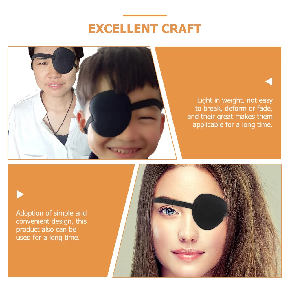 

15Pcs Sponge Eye Mask Black Polyester Fiber Adjustable for Amblyopia Lazy Eye Training Kids Vision Care Patch Halloween Costume