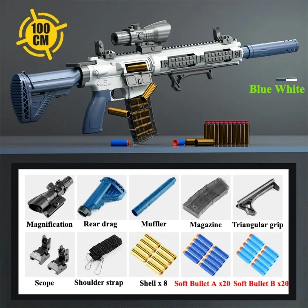 M416 Shell Gooien Zachte Kogel Speelgoedpistool Handmatig Geladen Geweer Machinepistool Model Kan worden ontslagen Outdoor Schieten Kerstcadeau