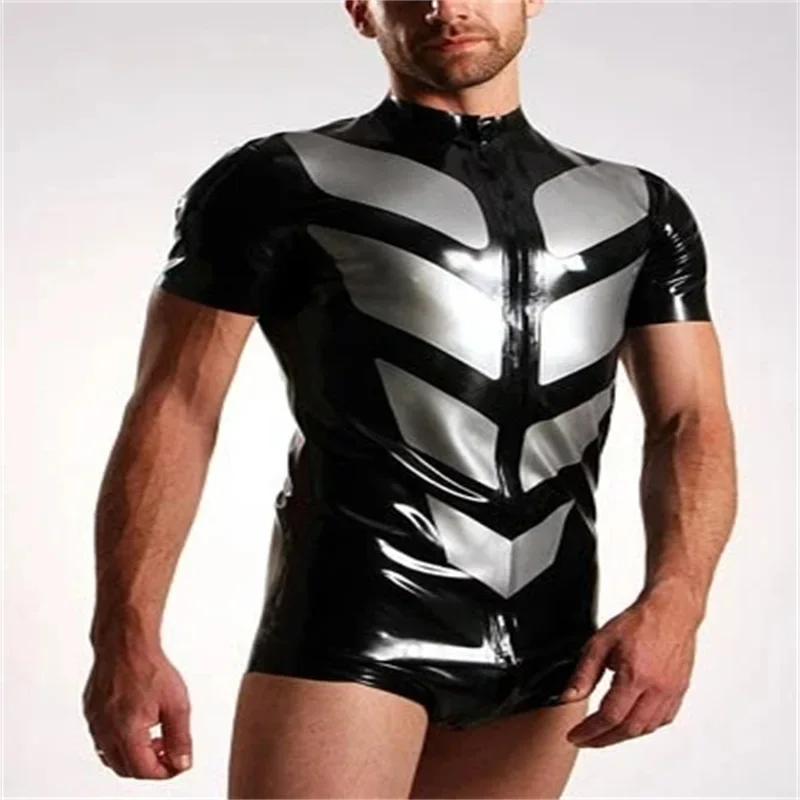 

Sleeveless Latex Catsuit Sexy Rubber Bodysuits Without Feet Tight Clothing Fetish Jumpsuit for Men and Women No Zipper