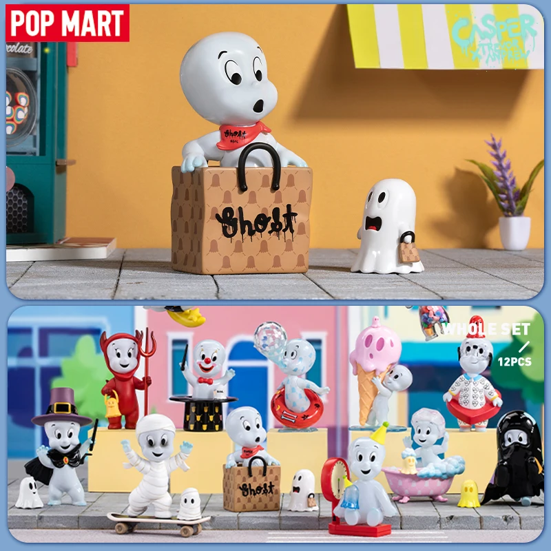 POP MART-Boîte mystère de la série Casper x TreEisAndrew, jouet mignon, figurine d'action, boîte ennemi, 1 pièce, 12 pièces