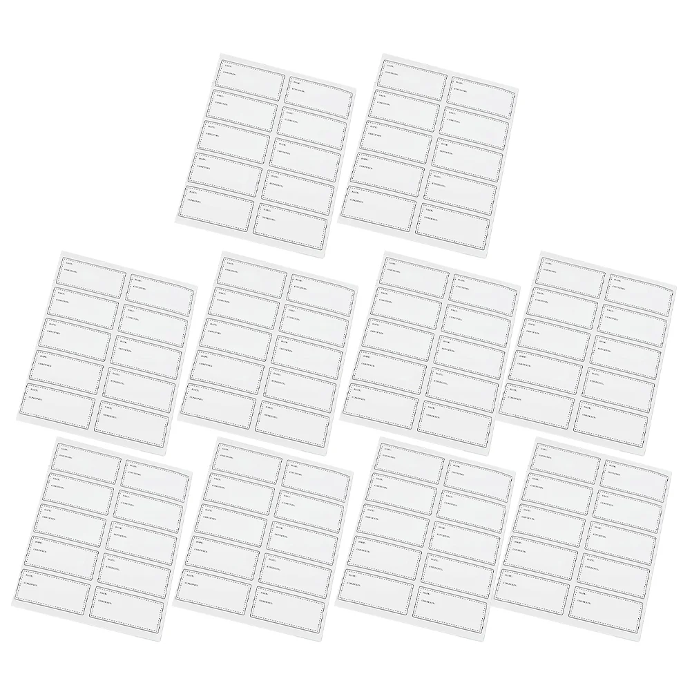 10 Sheets Date Label Sticker Labels Bottle Food Stickers Blank Handwriting White Convenient Baby