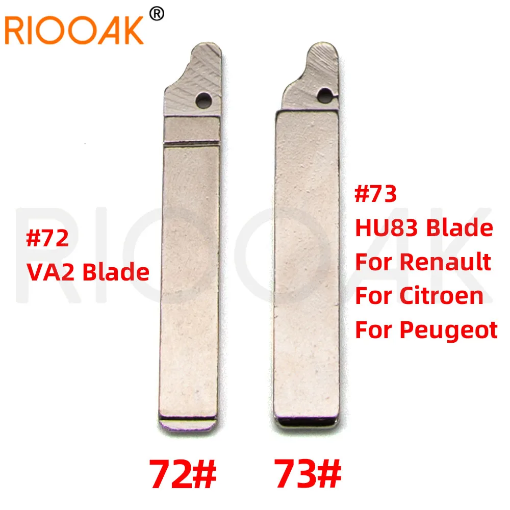 

10pcs 72# VA2 VA2T 73# HU83 original key blade Flip uncut Car Key Blade For Peugeot 307 407 Citroen Renault