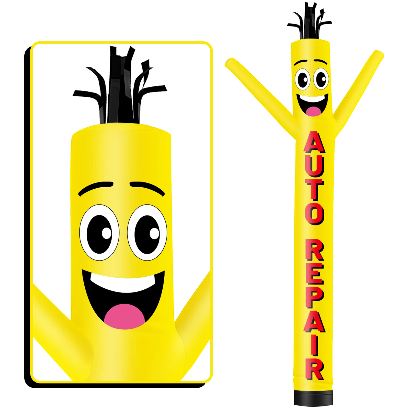 

6/10/15/20FT Tall Inflatable Yellow Auto Repair Dancing Guy for Outdoor Decoration Advertising(Blower Not Included)