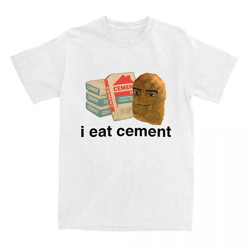 أنا أكل الاسمنت مضحك الدجاج الكتلة المطبوعة ميمي تي شيرت النساء الرجال عادية التي شيرت للجنسين الشارع الشهير مضحك الكرتون الجرافيك طباعة المحملة
