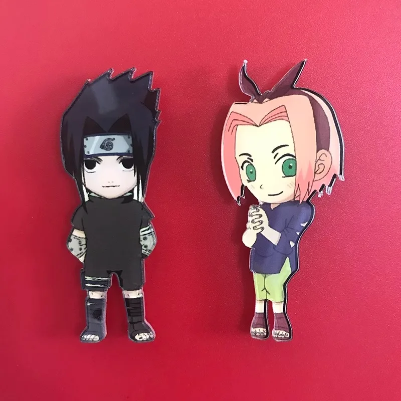 Naruto Cartoon Anime Acrylic Refrigerator Magnet Absorbing Iron Stone Kawaii Creative Interior Decoration Wholesale 20pcs