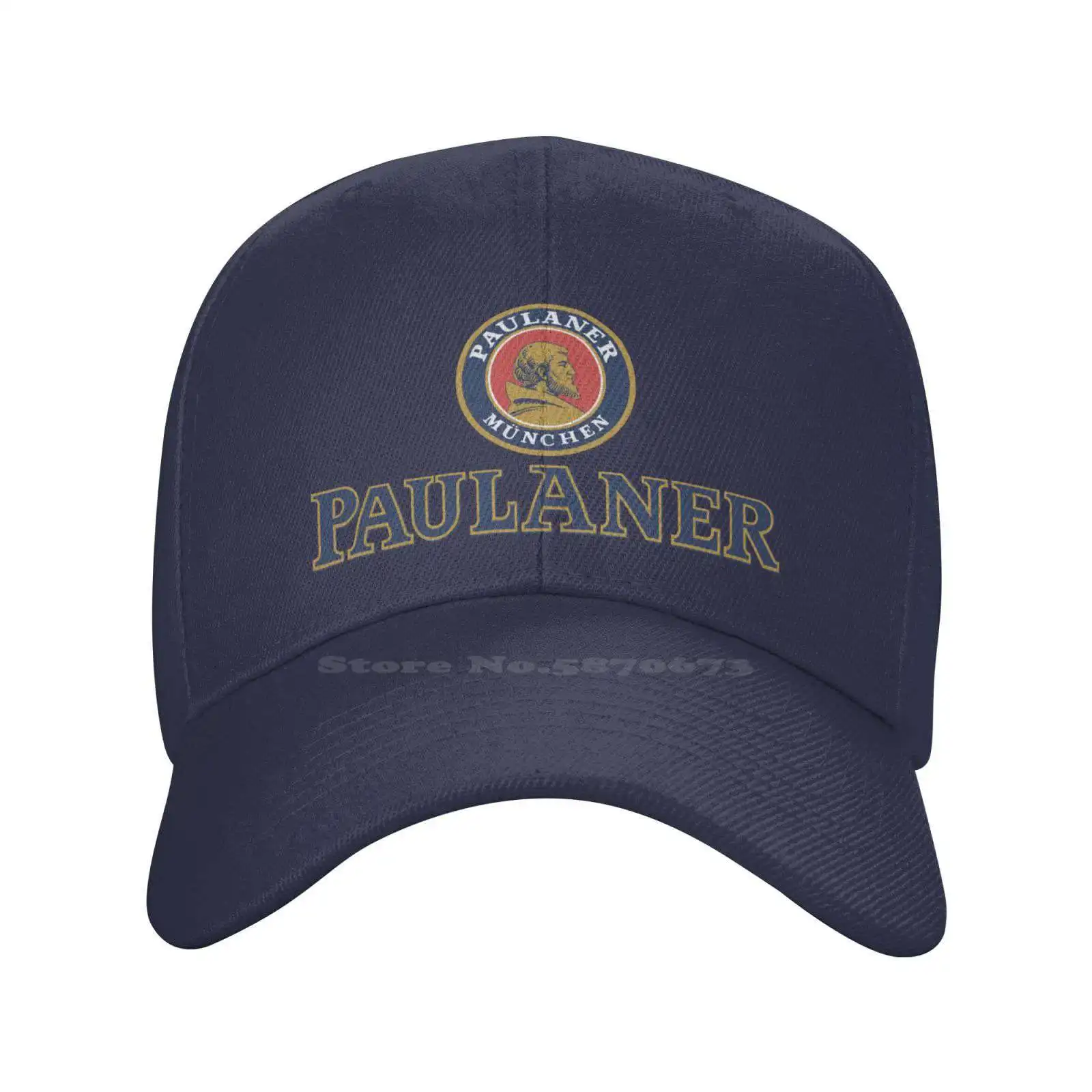 Paulaner Logo Print Graphic Casual Denim cap Knitted hat Baseball cap image 2