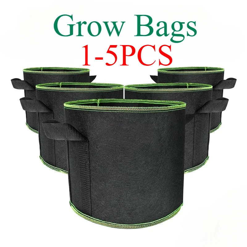 Vegetable/Flower/Plant Grow Bags 2/3/5/7/10 Gallon Thickened Non-Woven Grow Bags Aeration Fabric Pots with Handles Flower Pot