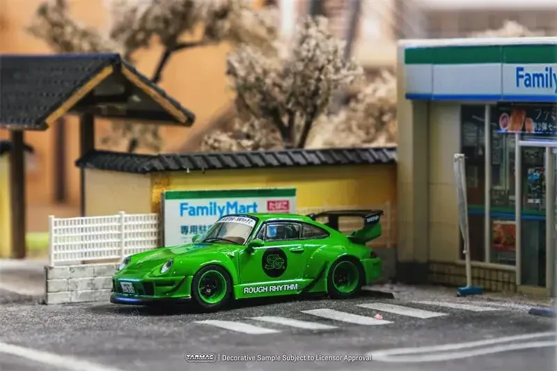 

Tarmac Works 1:64 RWB 993 Rough Rhythm Fuel Fest Student Driver Green Diecast Model Car