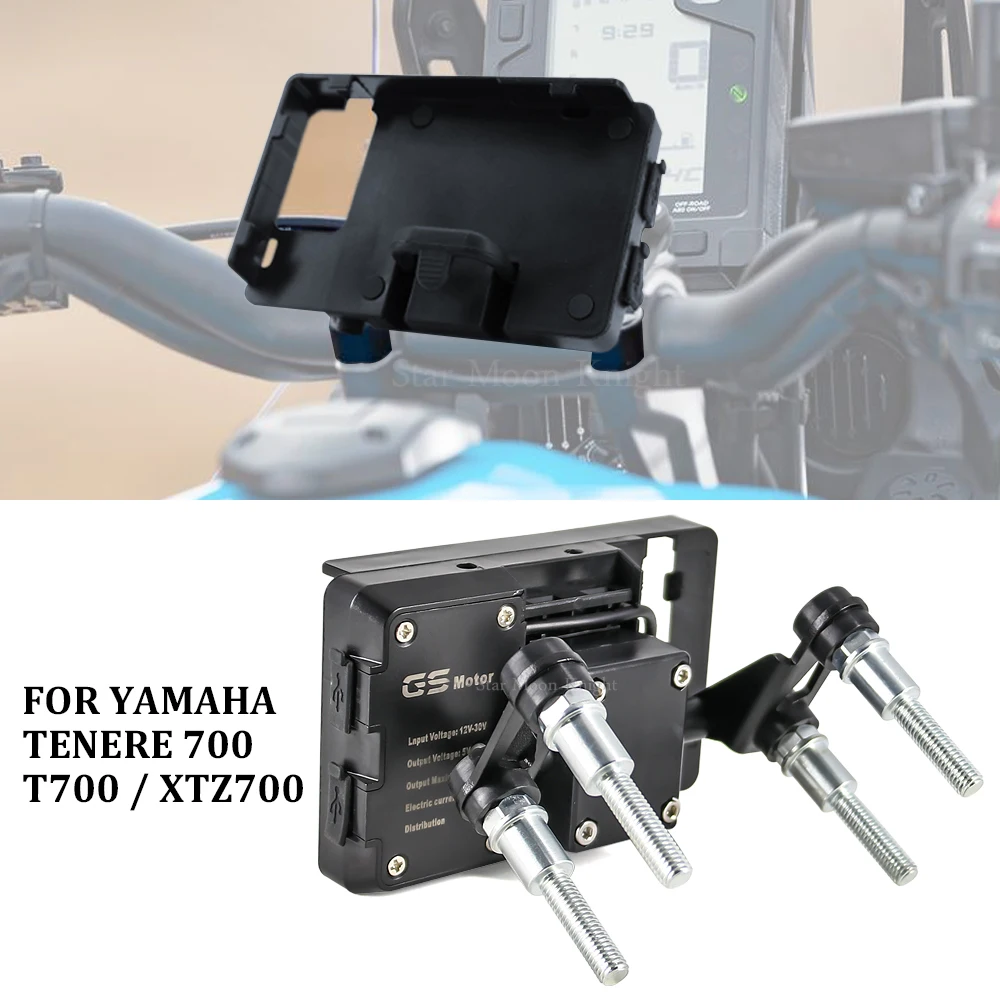 

For Yamaha Tenere 700 T7 T700 XT 700 Z Motorcycle Handlebars Mobile Phone USB Navigation Bracket Mobile Phone GPS Plate Bracket