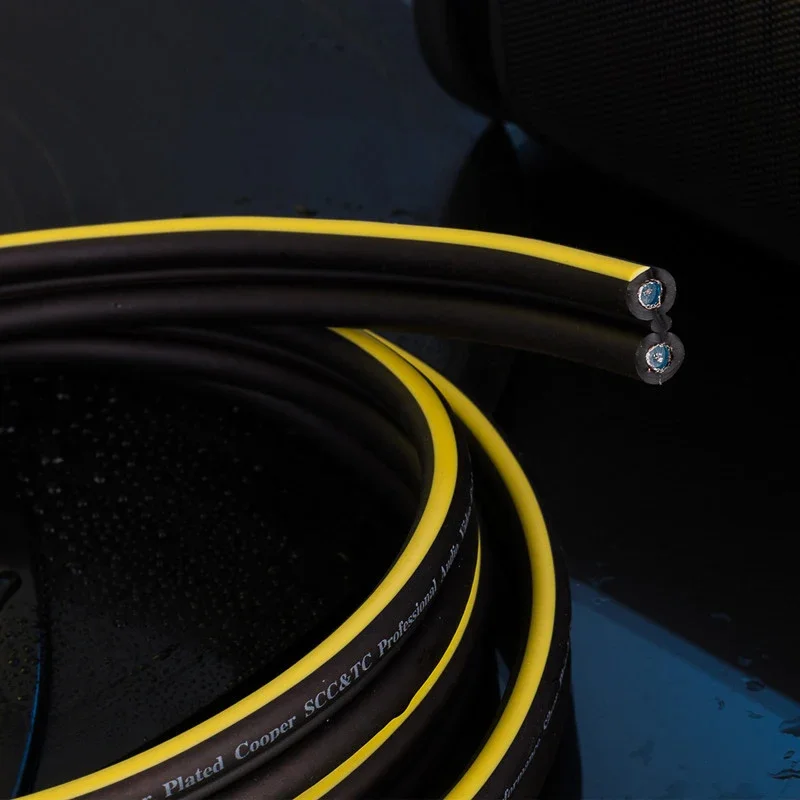 كابل صوت مزدوج الصف من النحاس المطلي بالفضة، كابل صوت للسيارة #4