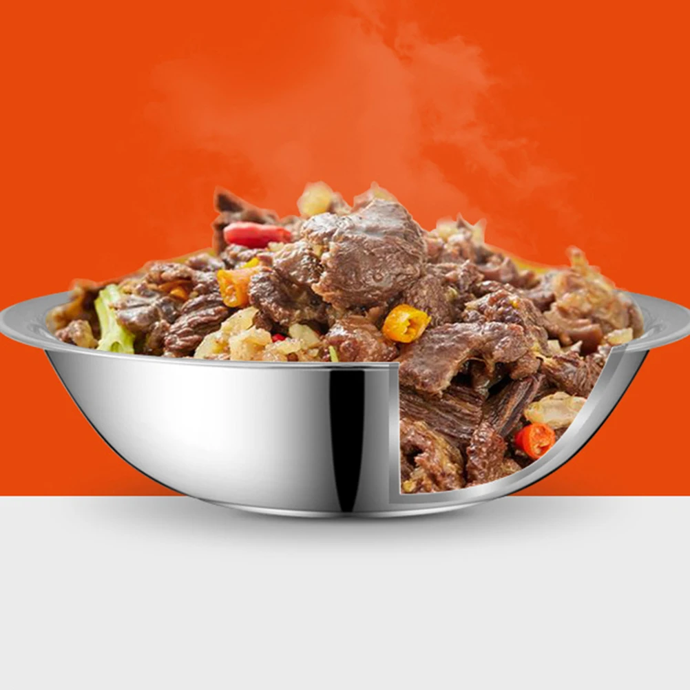 

5pcs Thickened Soup Bowl Stainless Steel Food Storage Organizer Multi-Use Kitchen Supply For Noodles Rice Salad Mixing