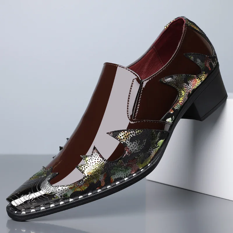 2027 New Black Shine Shoes Mirrored Dress Shoe Man Loafers Wedding Dress Office Formal Shoes for Man Tuxedo Business Mocasines