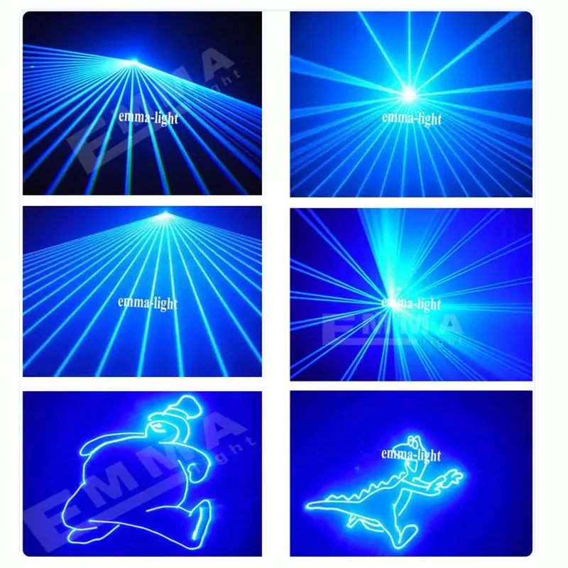 4W 6W 8W10W Single Blue ILDA 3D Stage Wedding Party DMX Club DJ Disco Animation Beam Laser Lighting